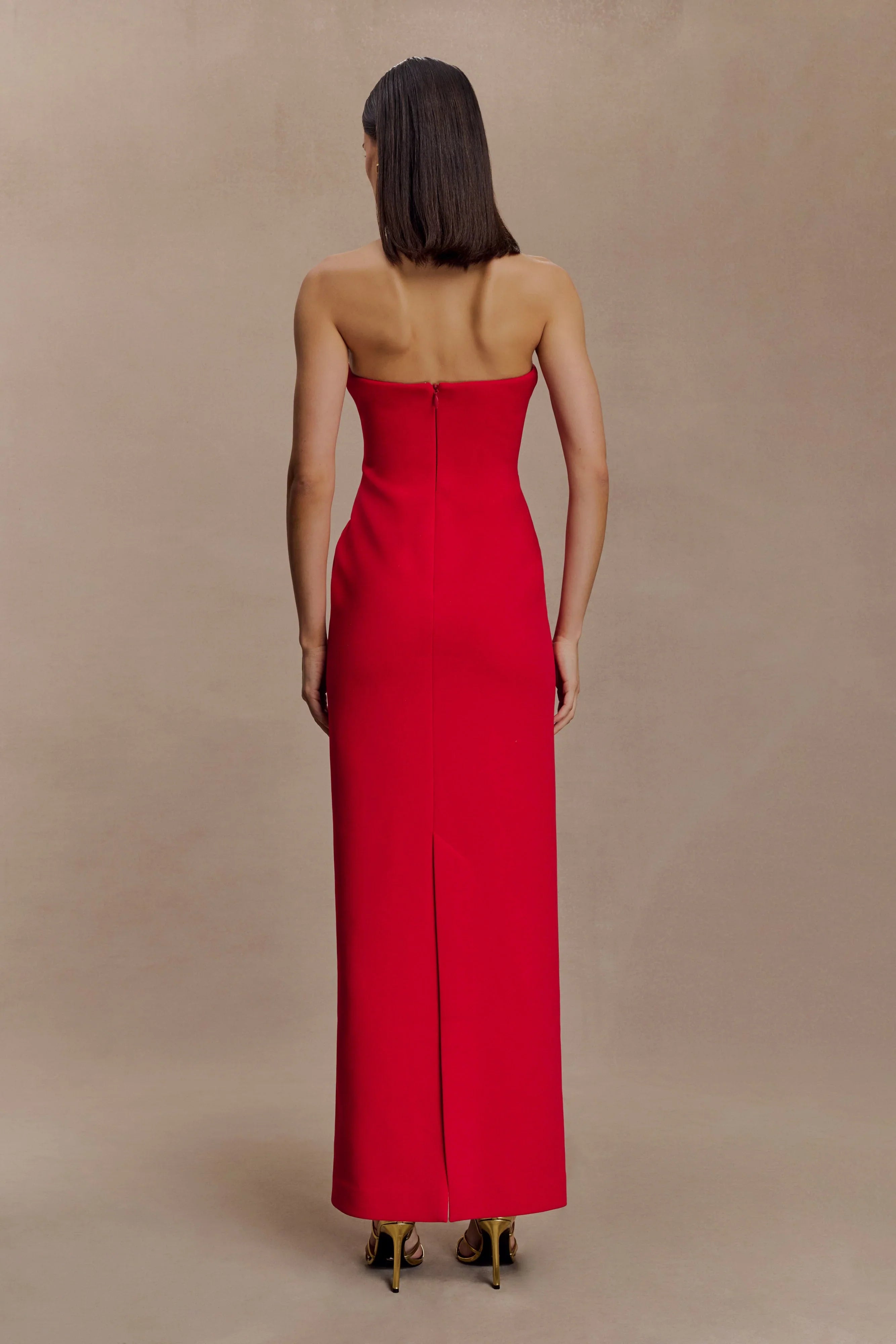 Lianne Strapless Maxi Dress Red