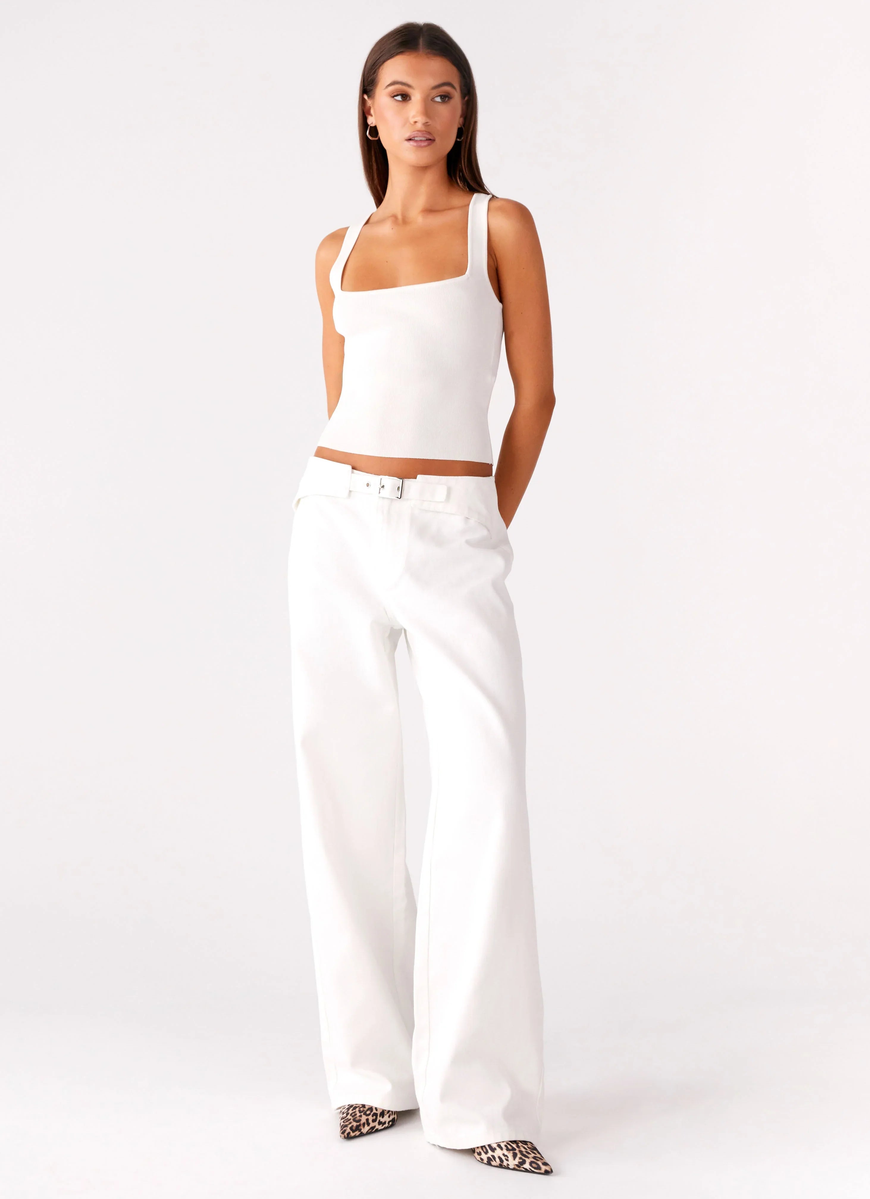 Texas Low Rise Denim Jeans White