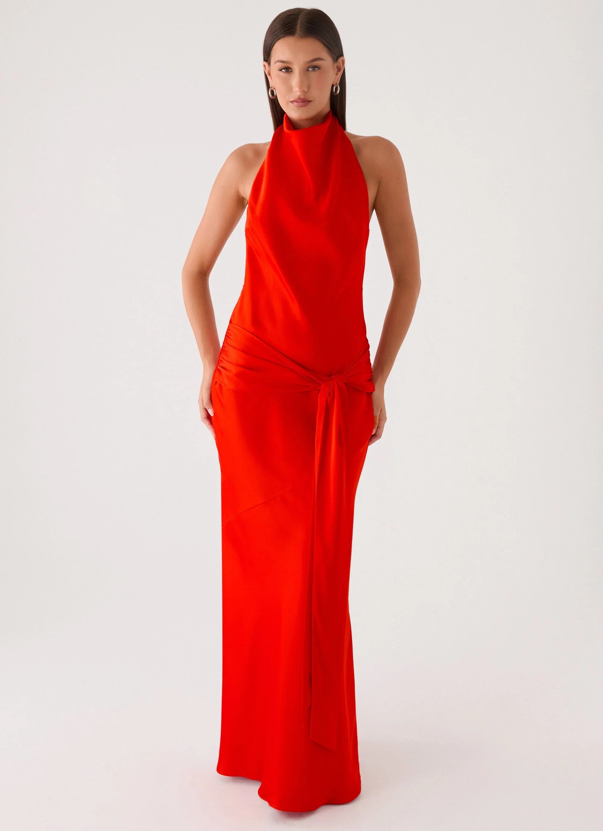 Rumina Sash Maxi Dress Tangerine