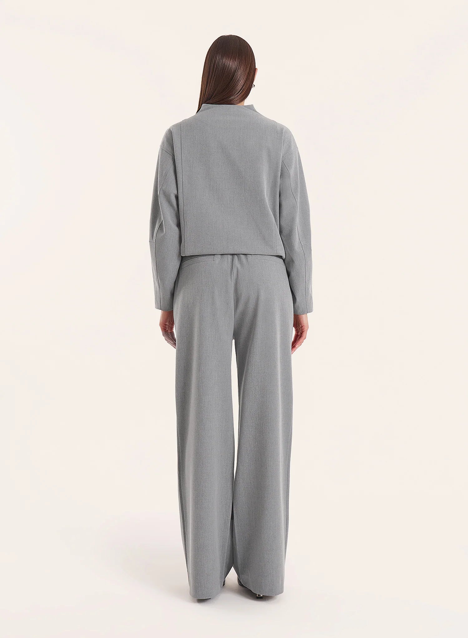 Grey Funnel Neck Track Jacket