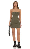 Cargo Mini Dress in Green