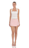 Overlap Skort in Baby Pink