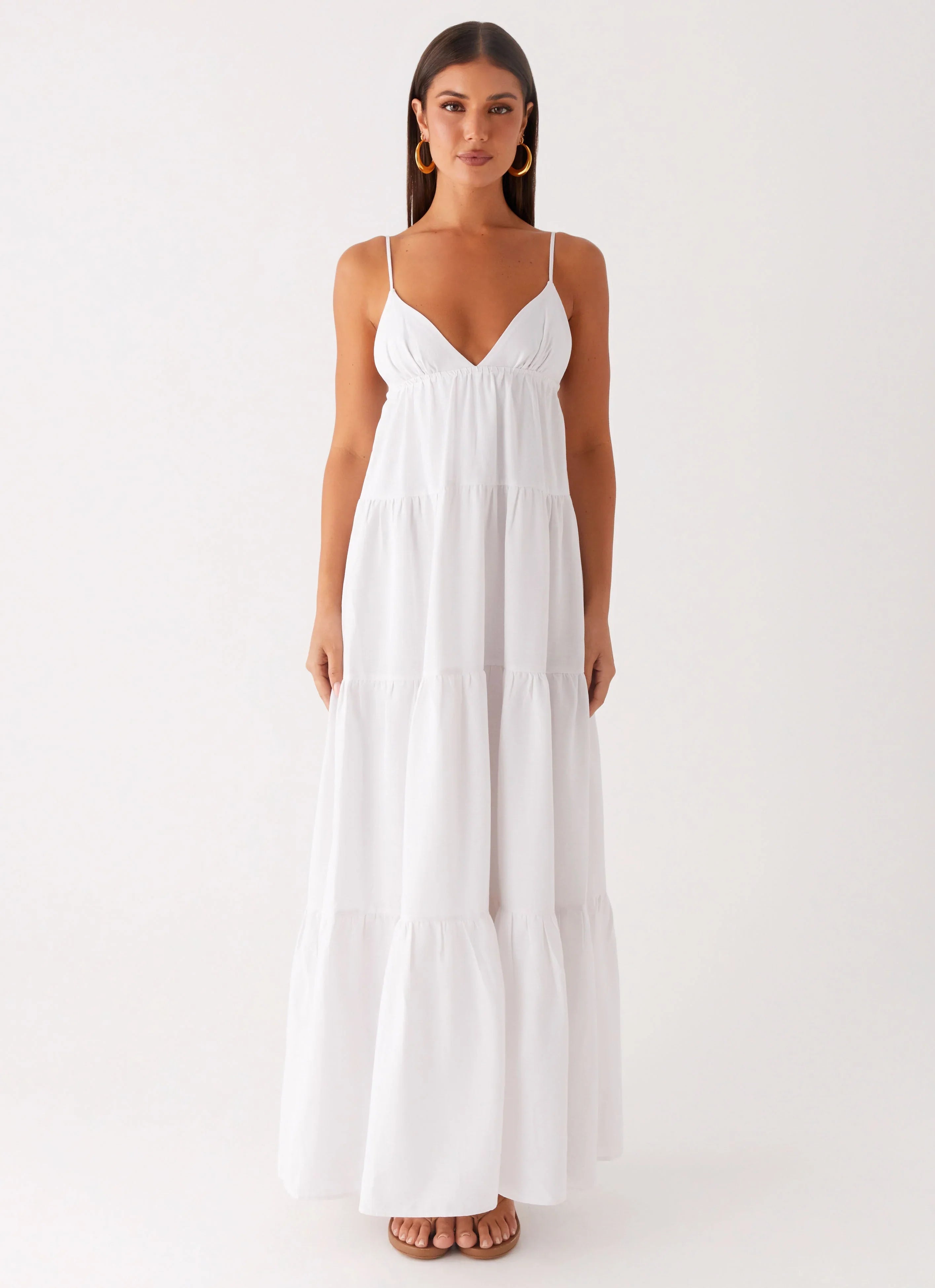 Lotty Linen Maxi Dress White
