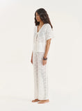 White Crochet Lace Tie Front Top