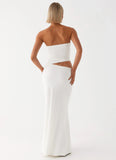 Wild Roses Maxi Dress White