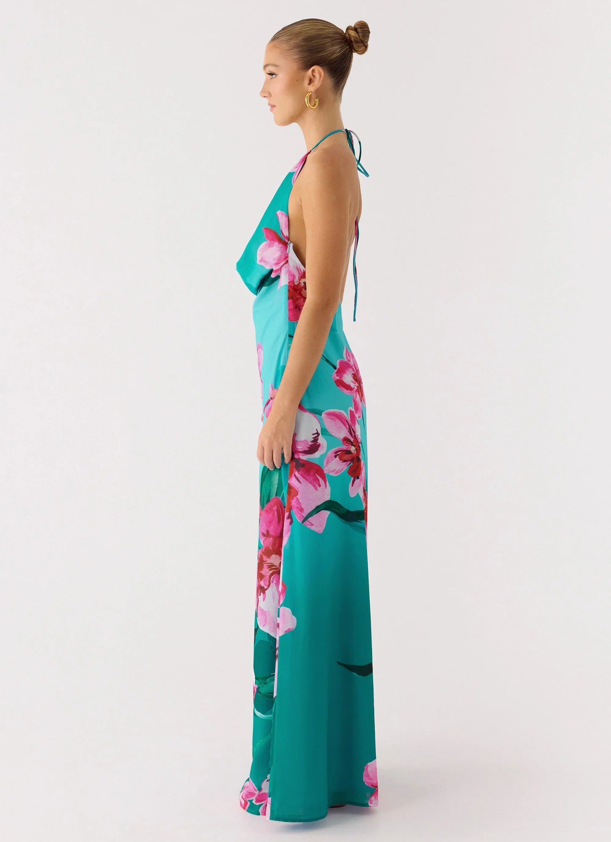 Yoon Beaded Cowl Maxi Dress Petal Reef