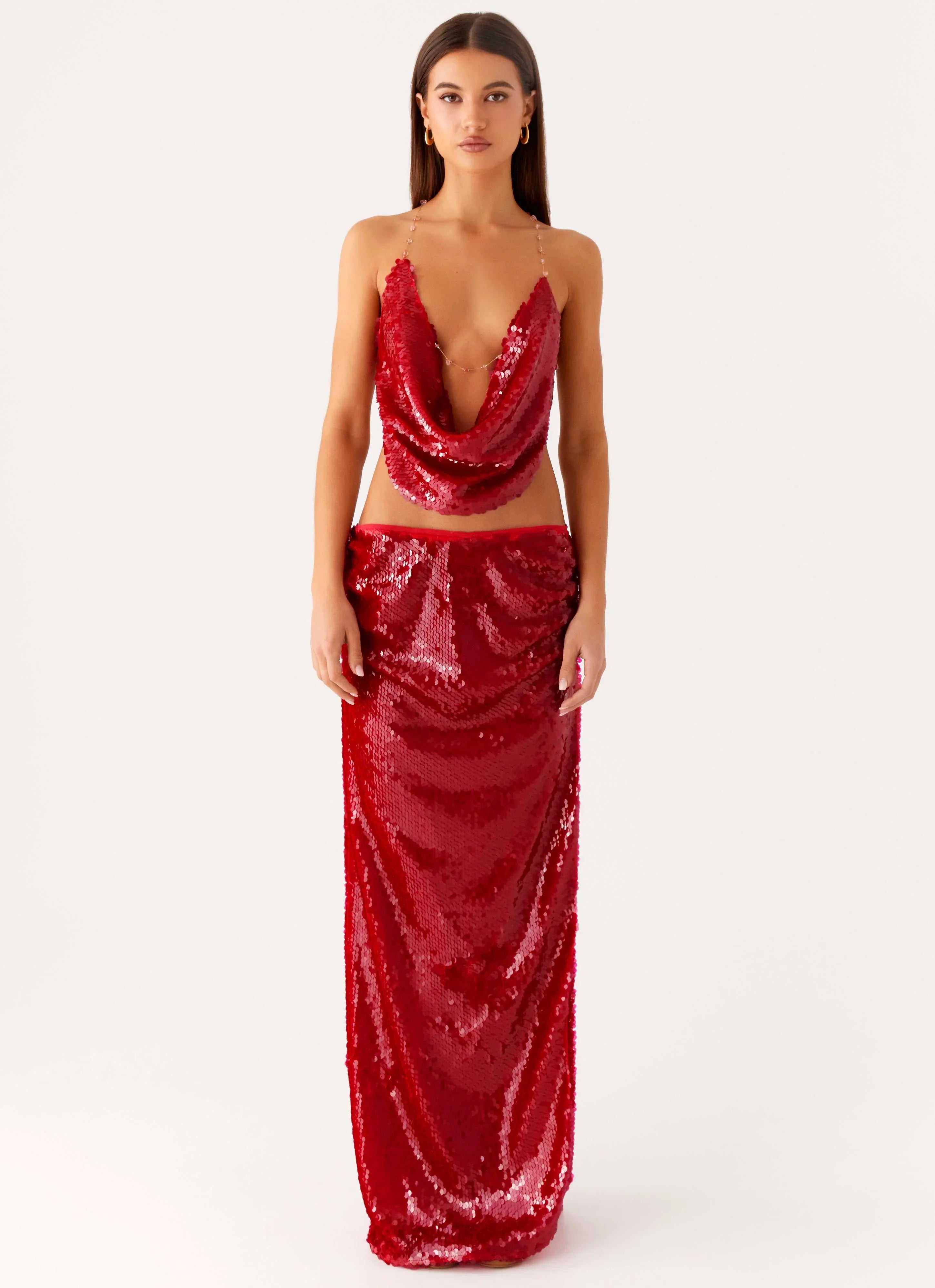 Amosa Maxi Skirt Fuchsia