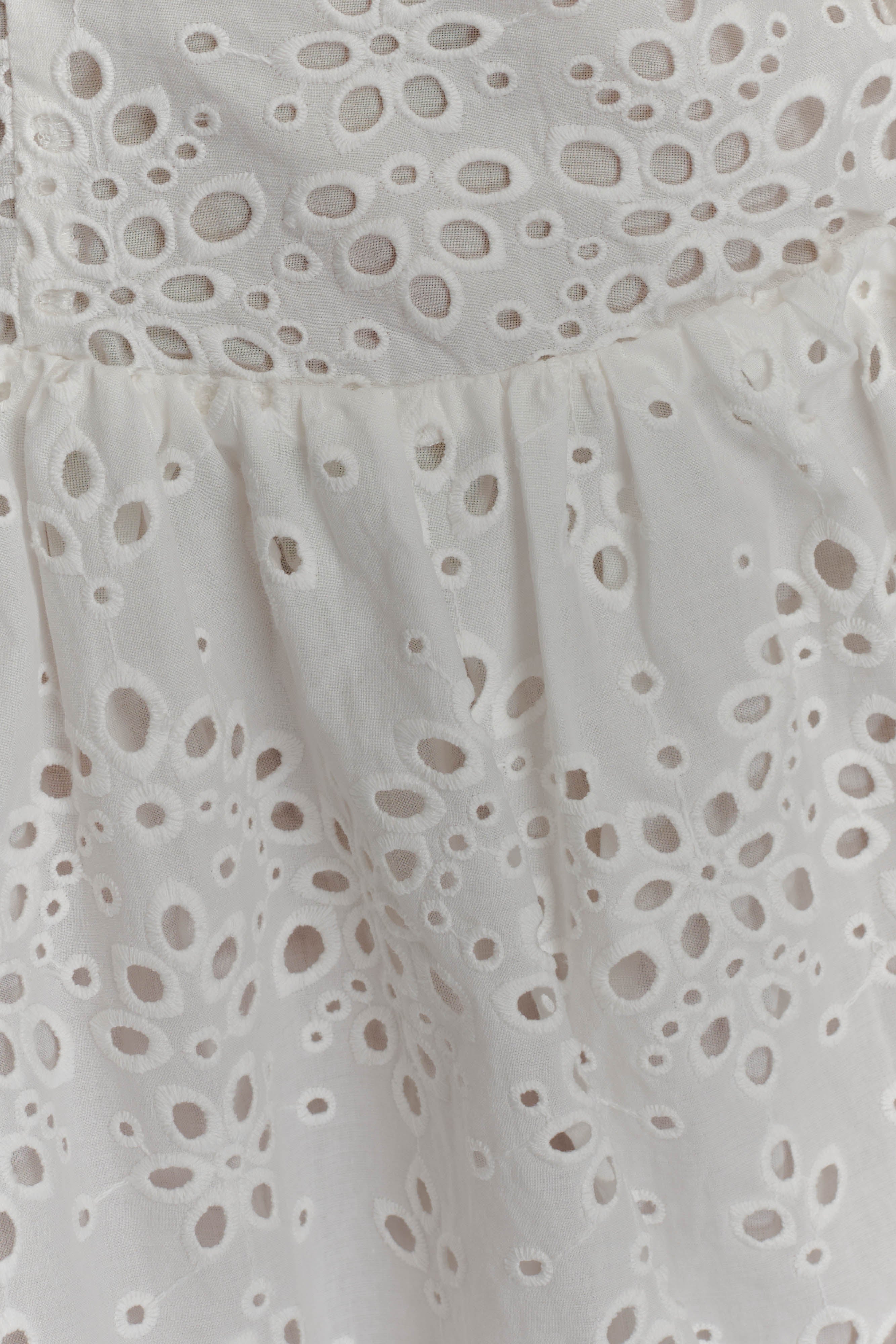 Carlina Broderie Mini Dress White