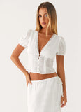 Sweet Lullaby Button Up Shirt White