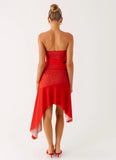 Think About It Midi Dress Fire Red