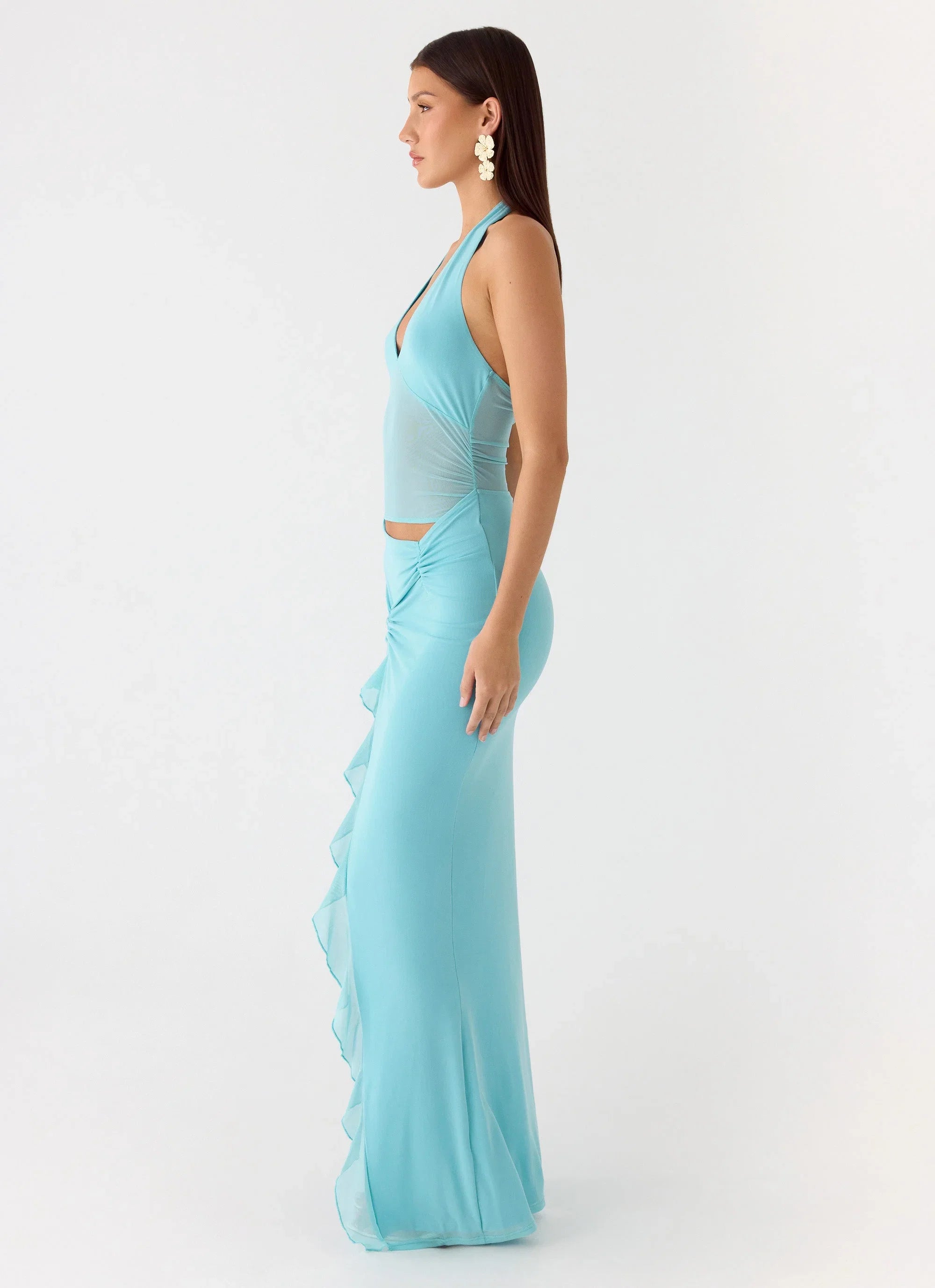 Last Sequence Maxi Dress Aqua Blue