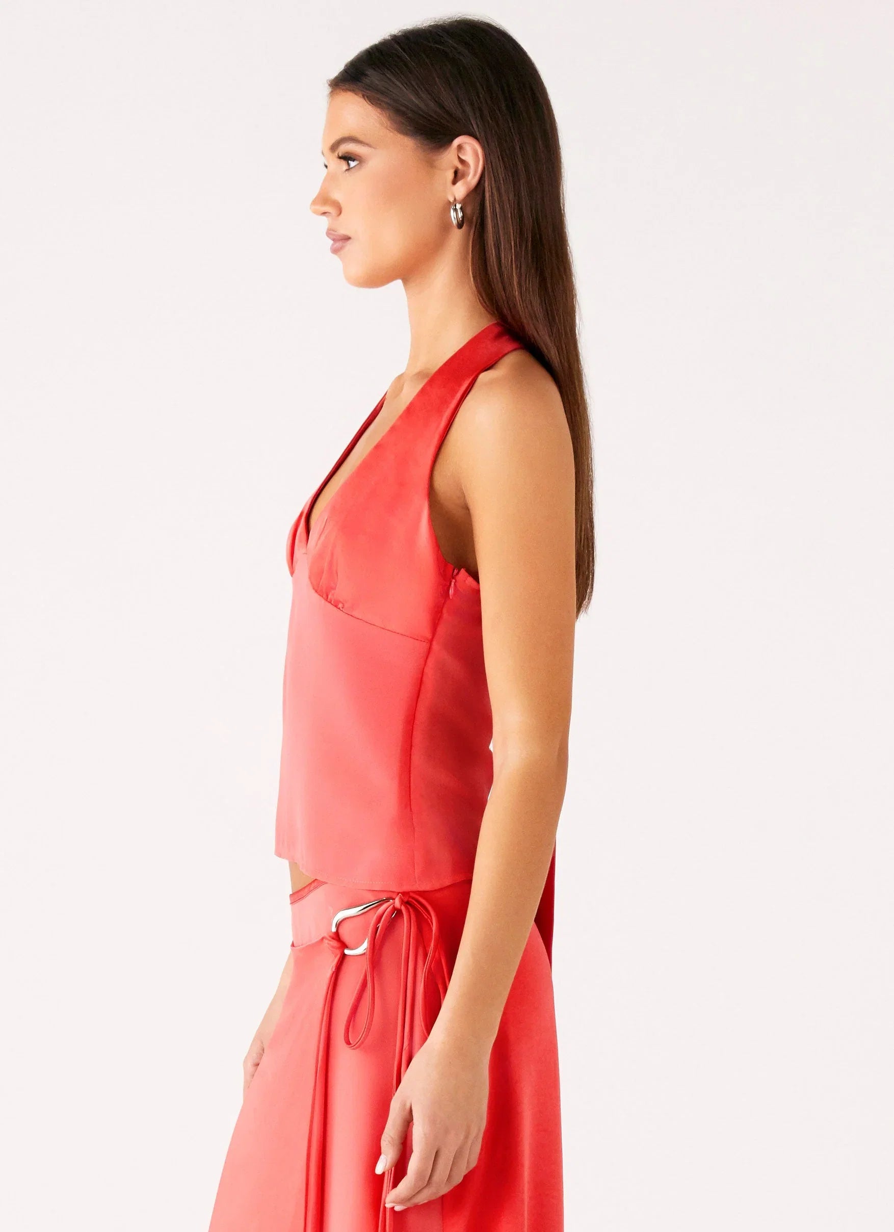 Pollie Halter Top Coral