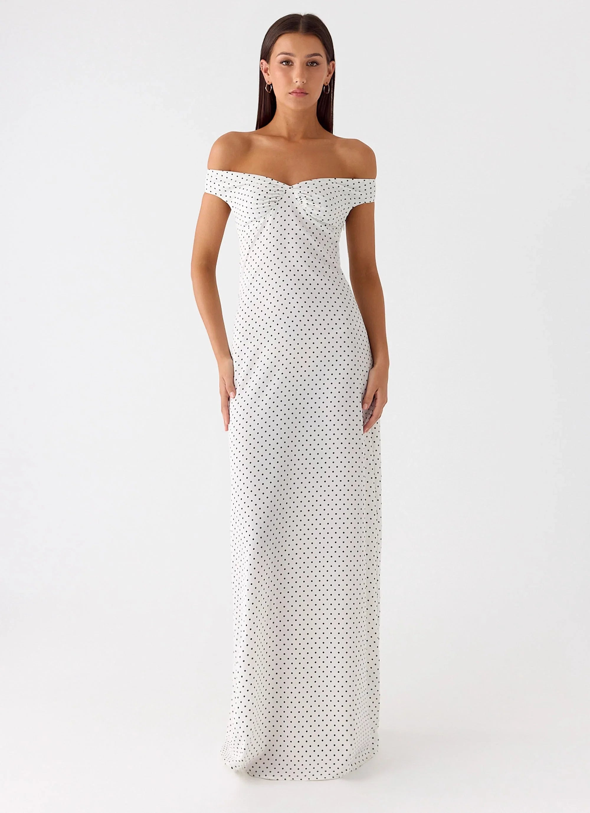 Melany Maxi Dress White Polkadot