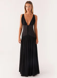 Dafina Satin Maxi Dress Black