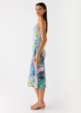 Niko Strapless Midi Dress Spring Garden