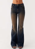 Oregon Flared Denim Jeans Dirty Black Wash