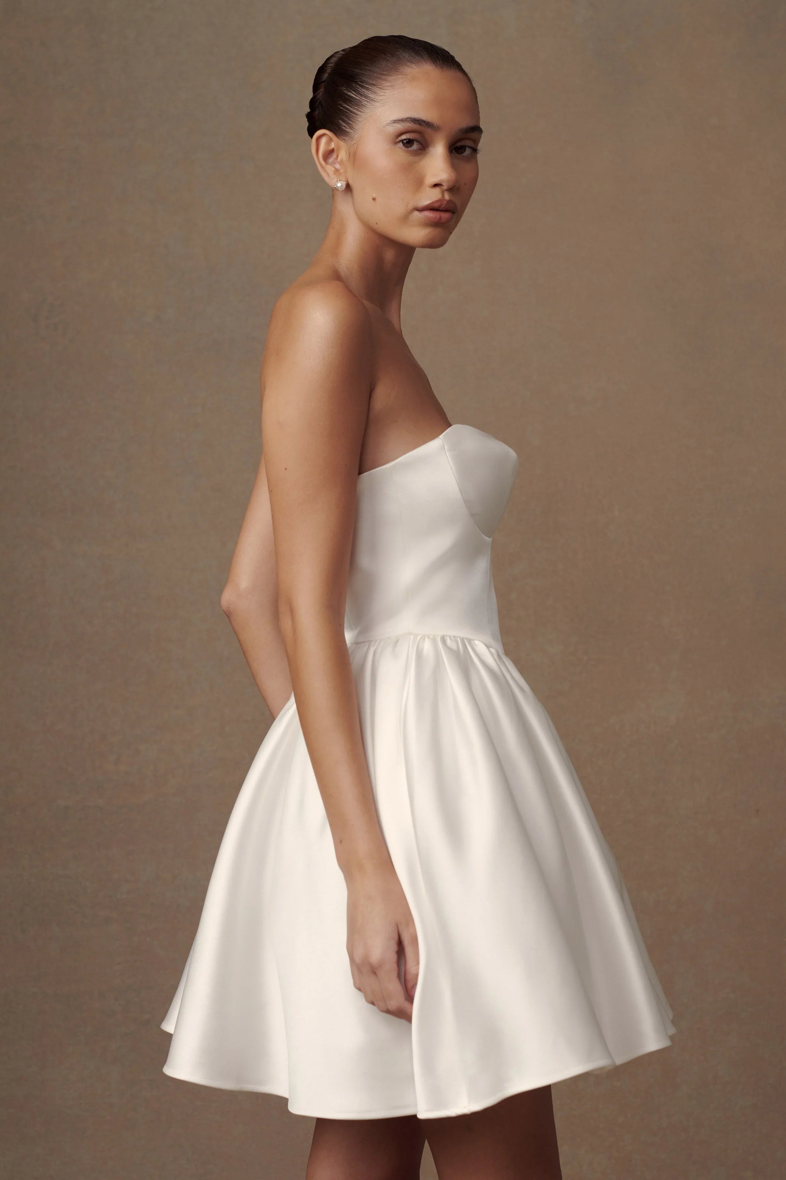 Hollie Structured Corset Mini Dress White