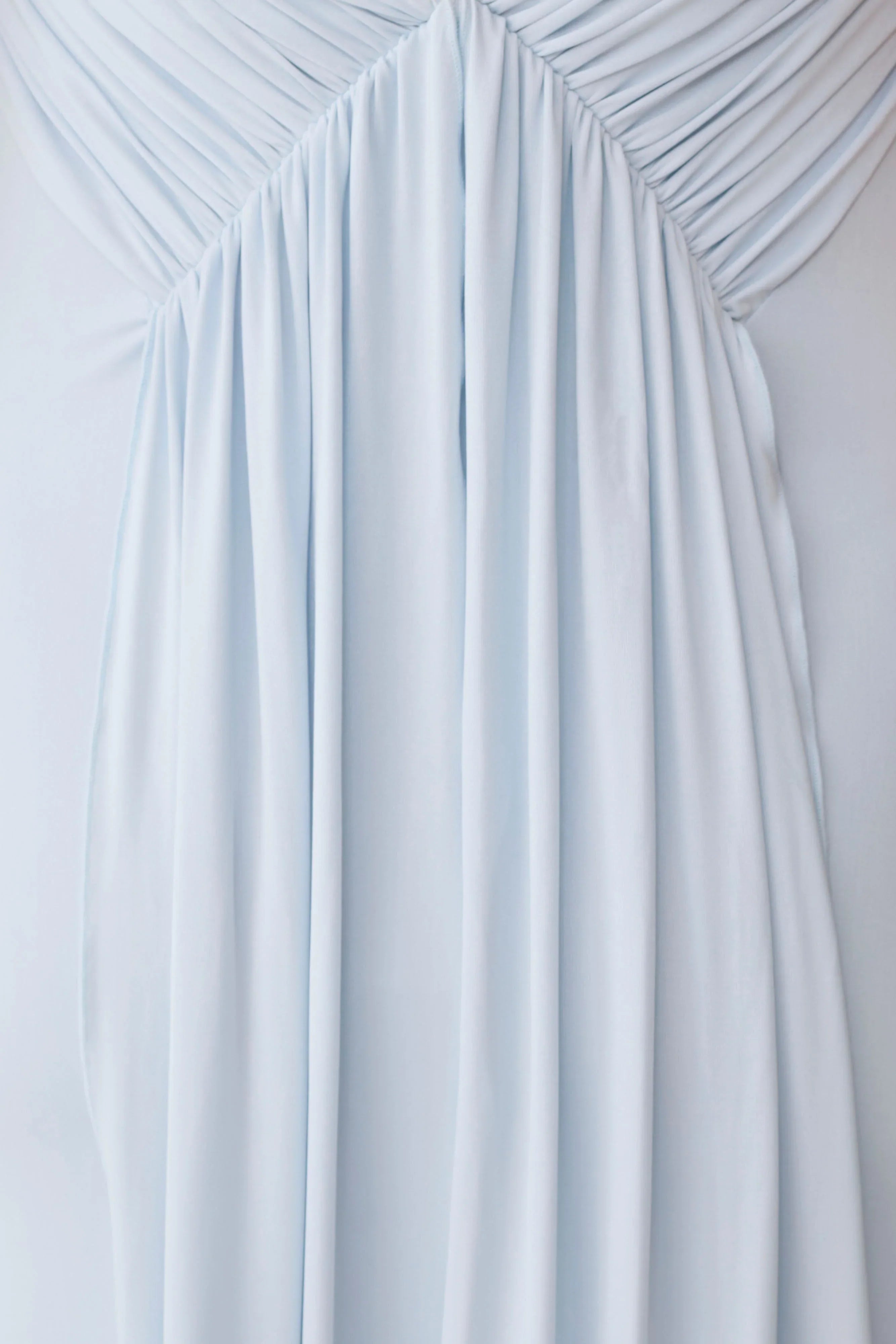 Maely Gathered Slinky Maxi Dress Pale Blue