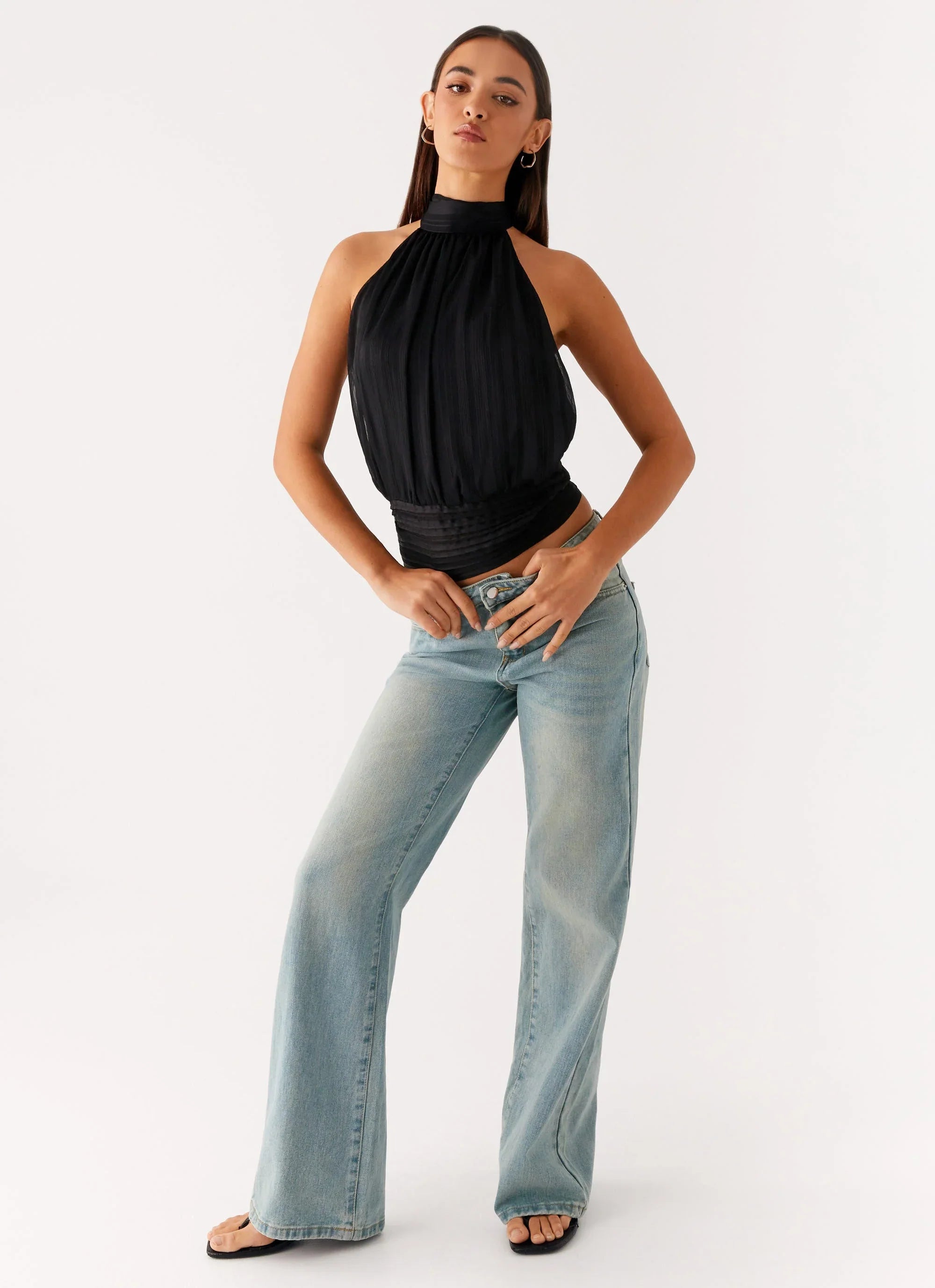 Willow Chiffon Top Black