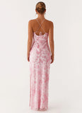 Bright Lights Beaded Maxi Dress Pink
