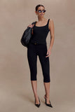 Blanca Stretch Crepe Capri Pants Black