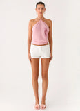 Sweet Skies Halter Top Pink