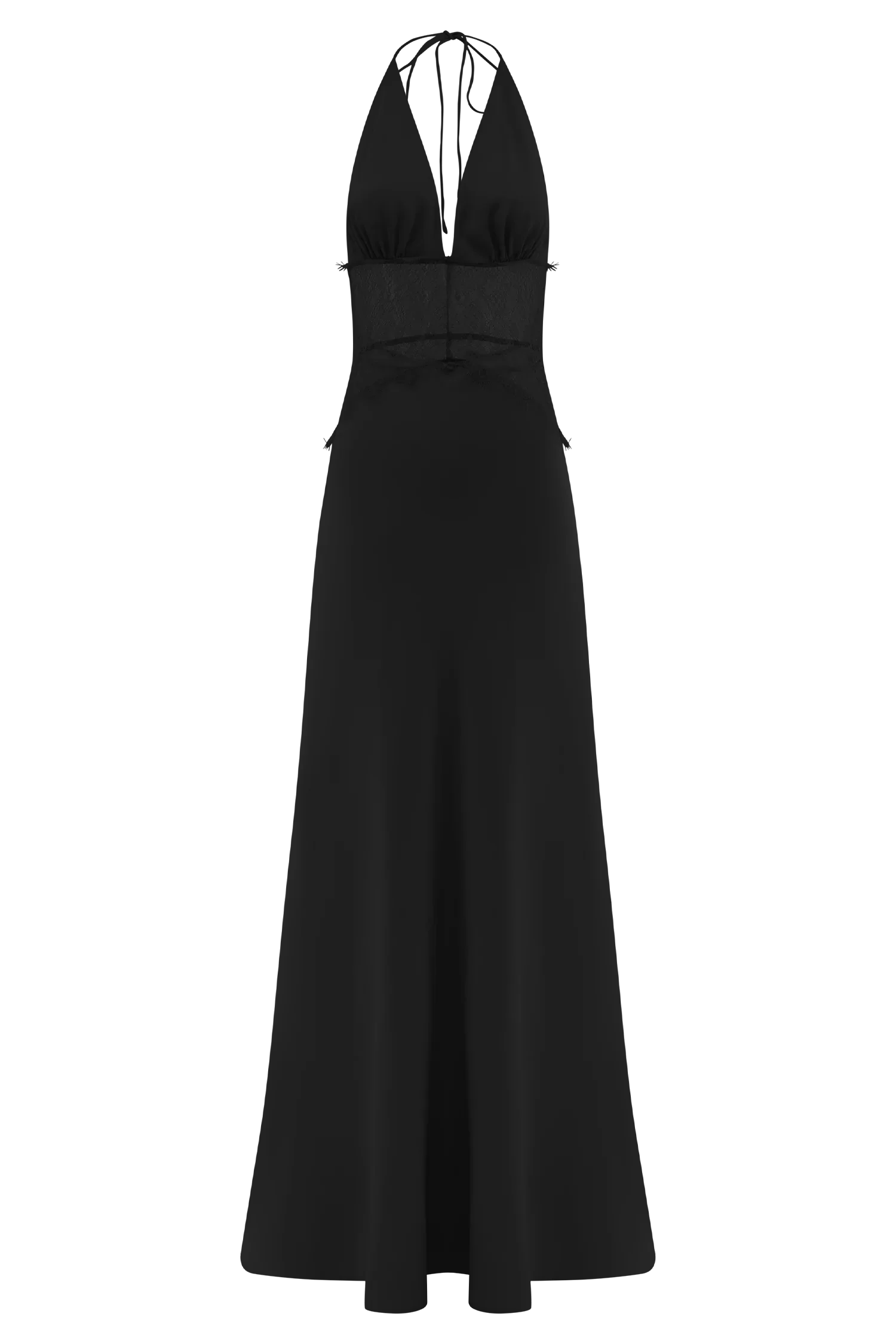 Dinah Lace And Satin Maxi Dress Black