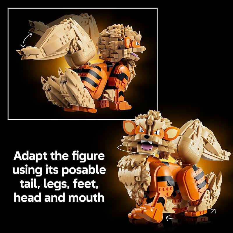 LEGO Pokémon Arcanine 72160 Collectible Building Set for Adults Ages 18 Posable Pokémon Model Kit for Display Bedroom Desk or Book Shelf Decor
