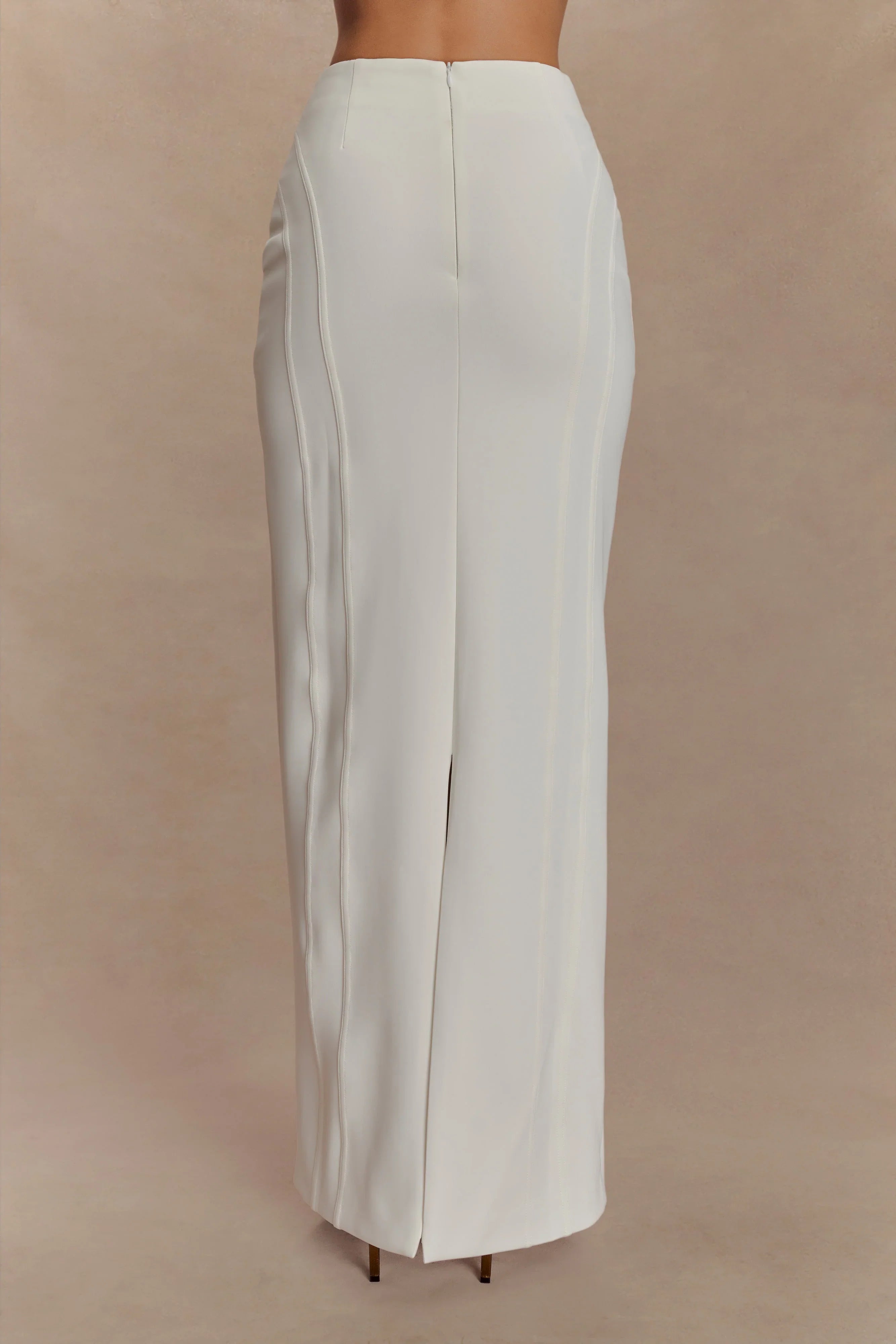 Alma High Waist Maxi Skirt White