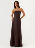 Kayleigh Strapless Maxi Dress Chocolate Torte