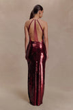 Baldwin Sequin Cut Out Maxi Dress Mahogany