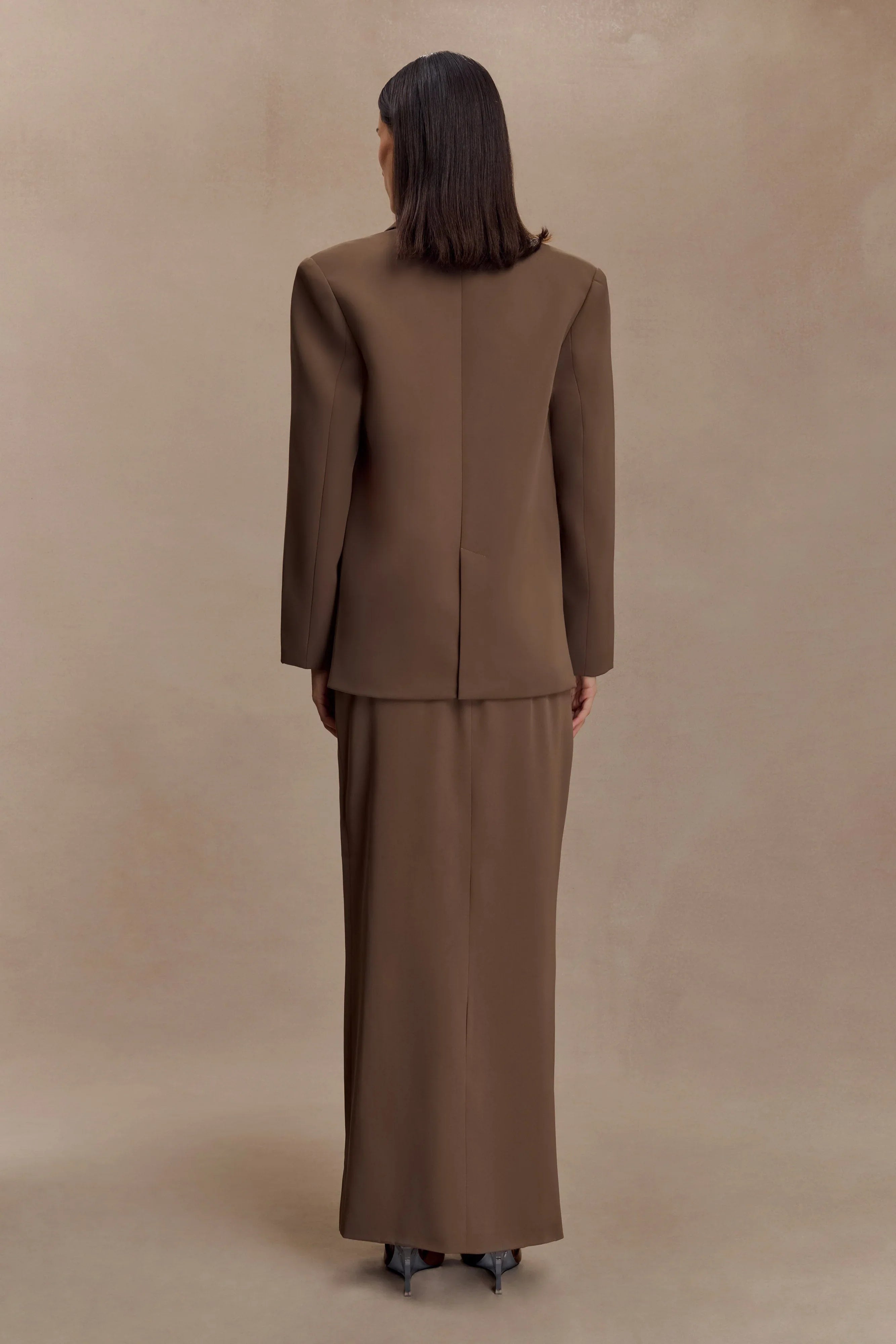 Cassie Column Maxi Skirt Cacao Brown