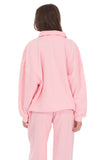 Quarter Zip Up Jumper in Pink
