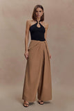 Owen Draped Wide Leg Pants Mocha