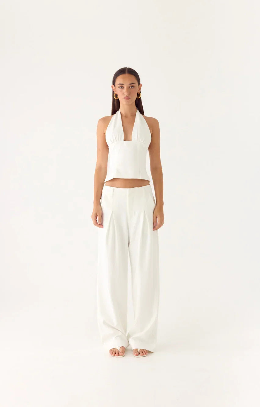 Sora Low Rise Pant White