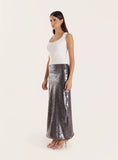 Silver Sequin Maxi Skirt Odell