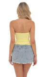 Strapless Slits Top in Yellow