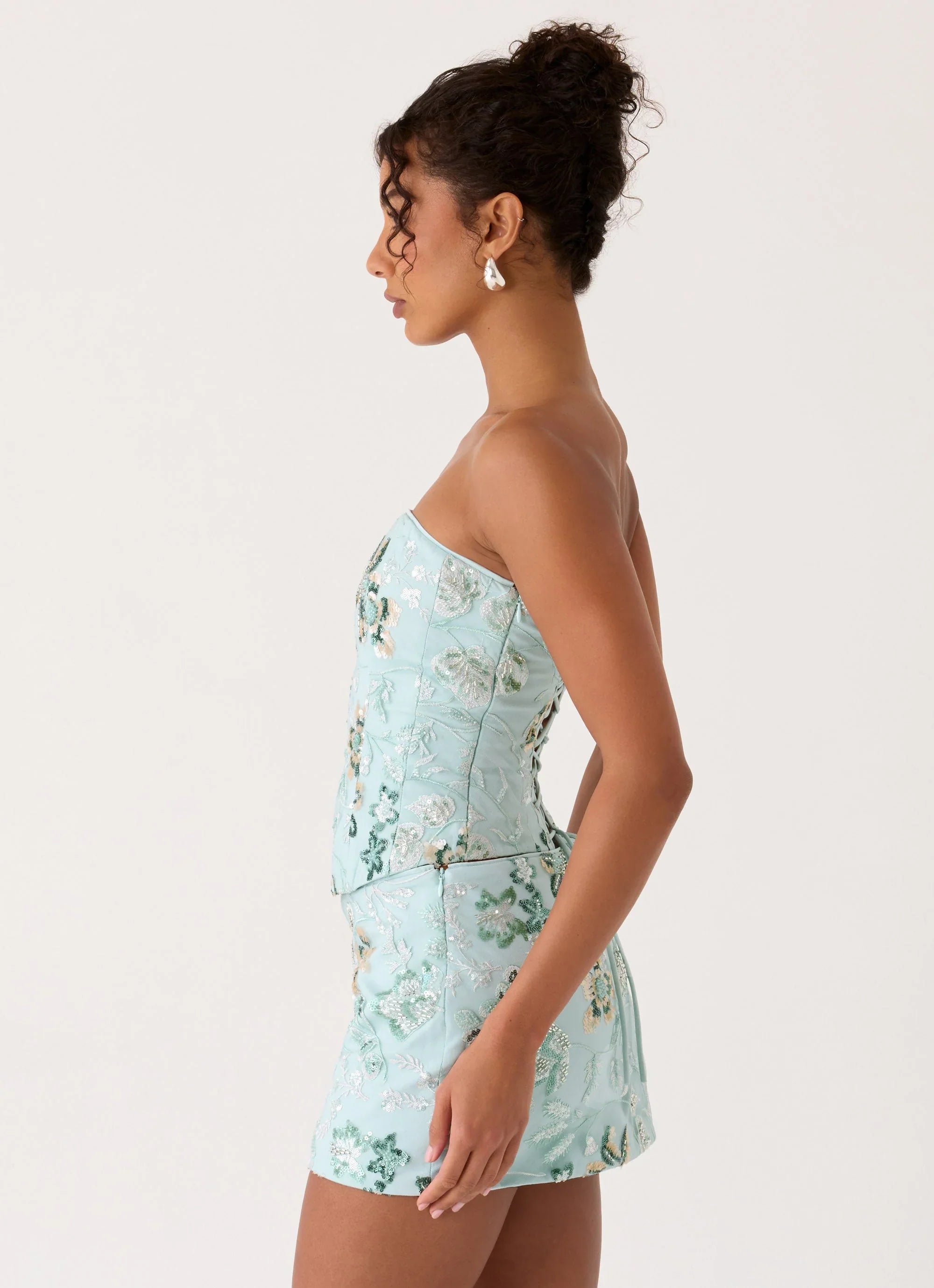Solaire Strapless Corset Top Pistachio