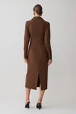Mikaila Asymmetric Shirt Dress Dark Chocolate