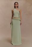 Bowie Low Rise Knit Maxi Skirt Pastel Green
