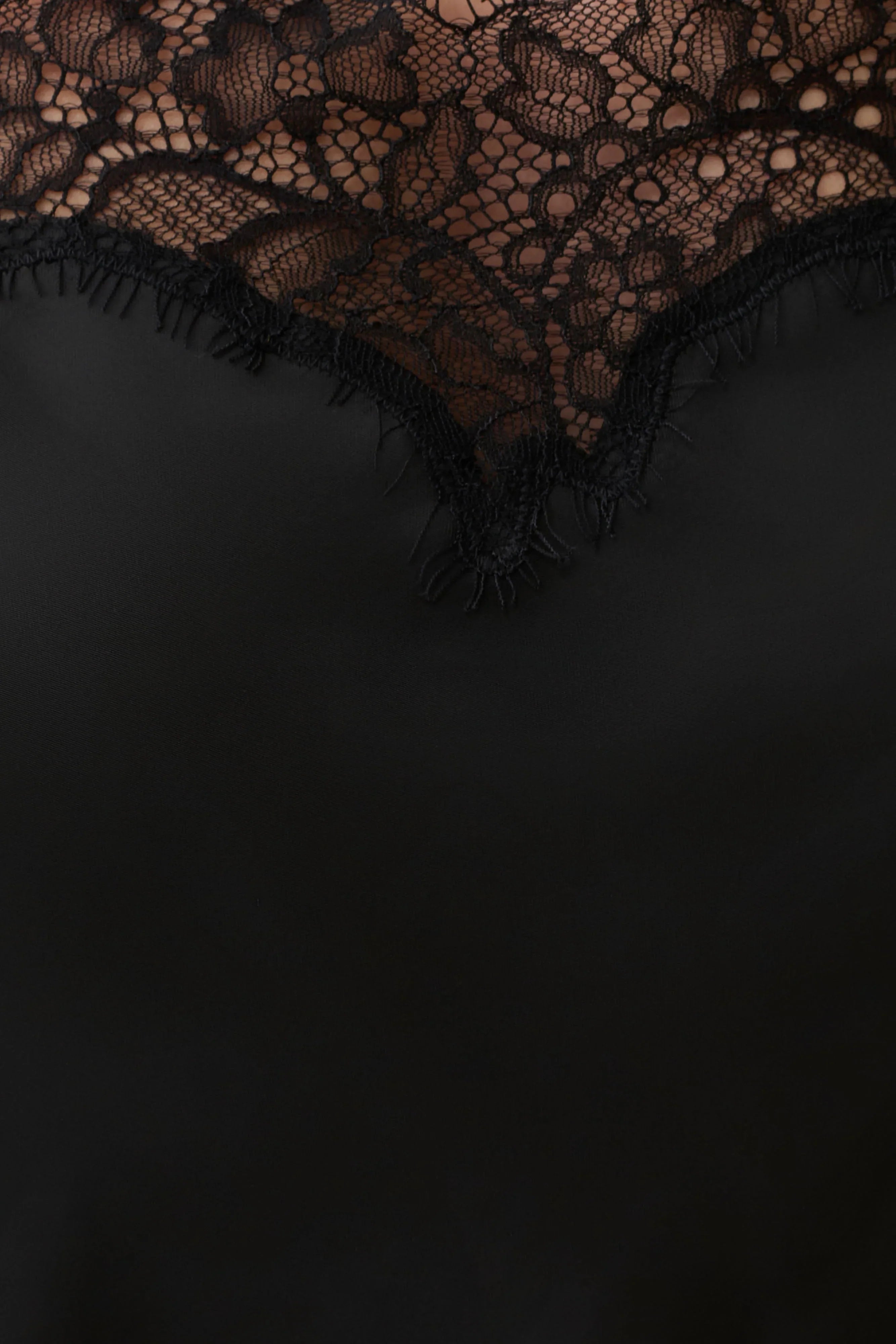 Miriam Satin Lace Camisole Black