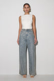 Tyla Diamante Denim Jeans Blue Green