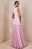 Hadley Light Pink Boat Neck Maxi Dress With Drop Waist