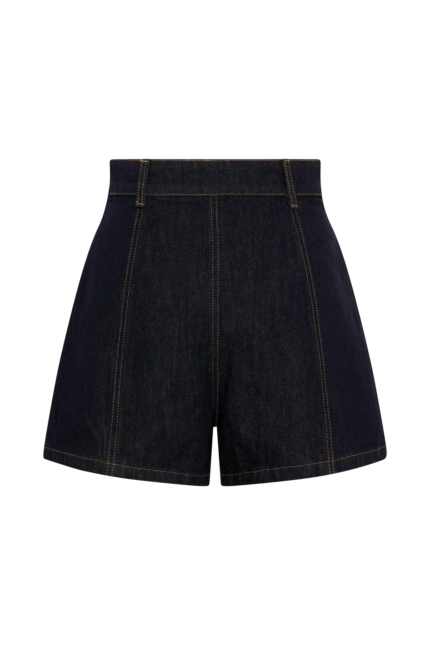 Demi High Waisted Denim Shorts Washed Indigo Blue