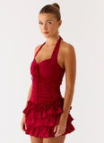 Someone Else Halter Top Dark Cherry