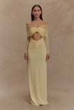 Rafaella Slinky And Mesh Maxi Dress Lemon