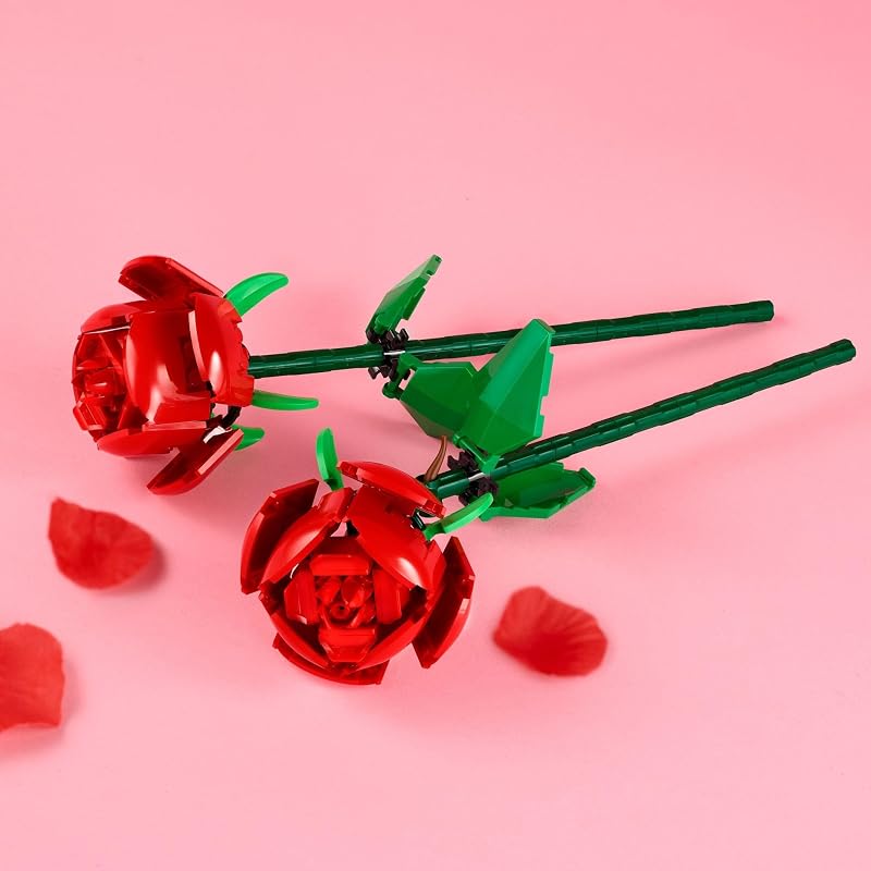 LEGO Roses Building Toy for Kids Girls Boys Ages 8 Artificial Fake Roses for Home Decor Display Gift Idea for Plant Flower Lovers 40460