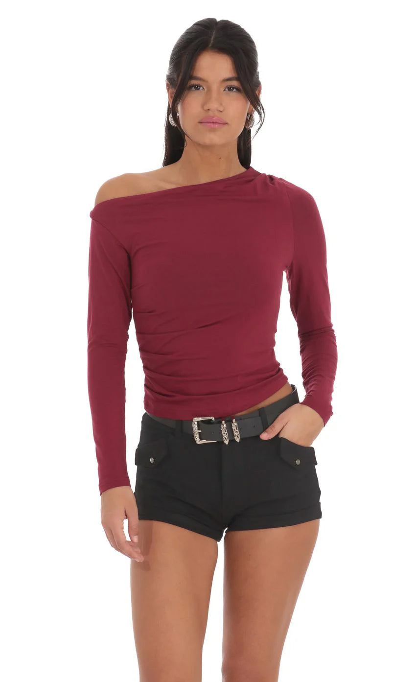 Silver Belted Hardware Shorts in Black