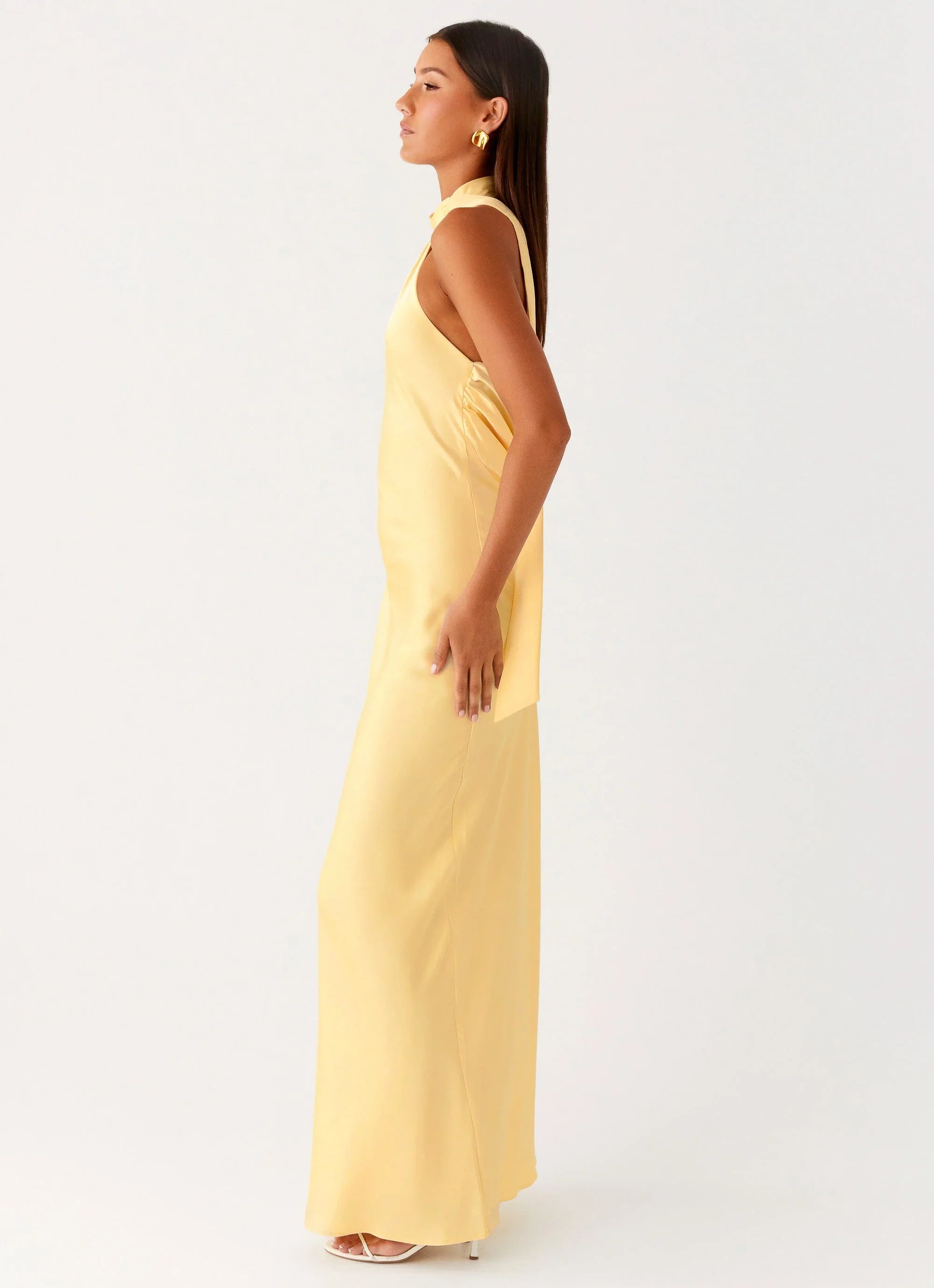 Keena Scarf Maxi Dress Lemon
