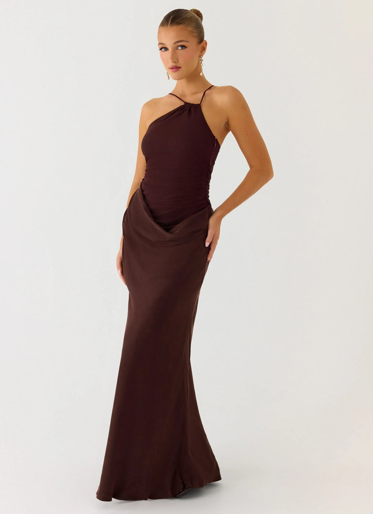 Pristin Cupro Maxi Dress Cool Chocolate